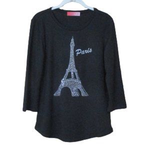 Simply Scarlett Black Studded Paris Eiffel Tower Sweater M
